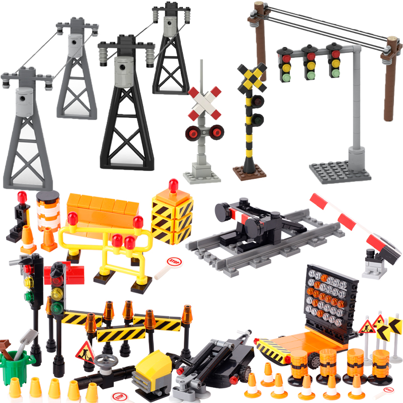 Lego Set City - MOC городская баррикада строительные блоки дорожные